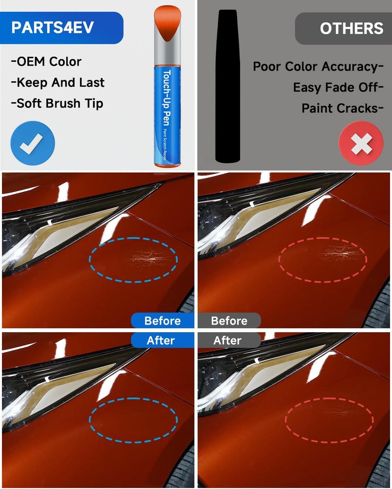 RSACET Touch Up Paint Compatible with Toyota Exact Match Touch Up Paint Car Scratch Repair (Inferno（4X0）) - Image 2
